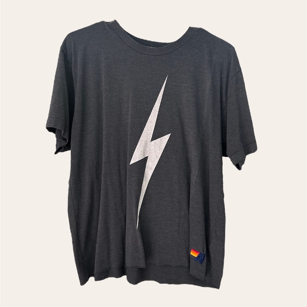 Aviator Nation Bolt Boyfriend Tee - Charcoal Size L